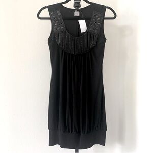 NWT Vintage *Deb* Taboo Black Dress with Chains & Studded Detail Sz S